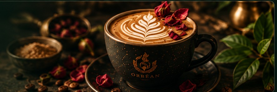 Latte art in an Orbéan cup